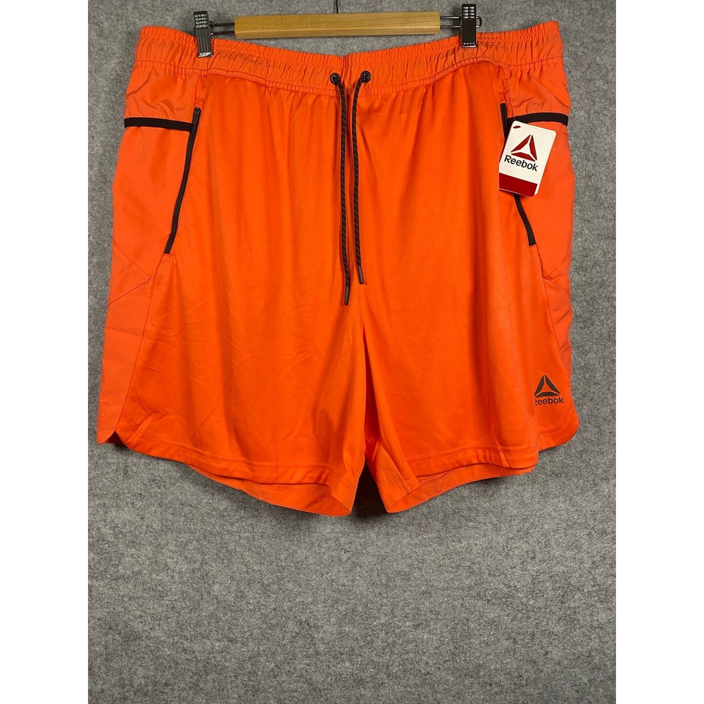 Reebok Mens Coral/orange Athletic‎ TrainingShorts 3XL 7 Inch Inseam NWT